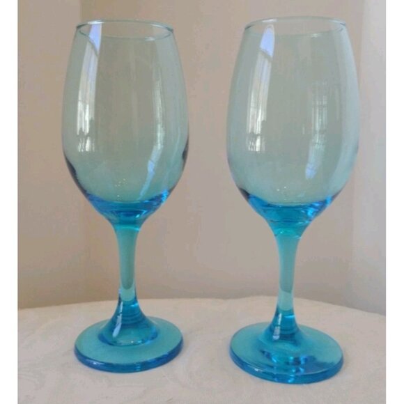 Cristar Sky Blue 13oz Rioja Stemmed 8"1/4 Goblet Wine Water Set Of 2 Glass New - Picture 1 of 10